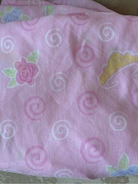 Vintage Barbie Full Fitted Sheet Ballet Shoes Flowers Crown 1995 Dan River USA